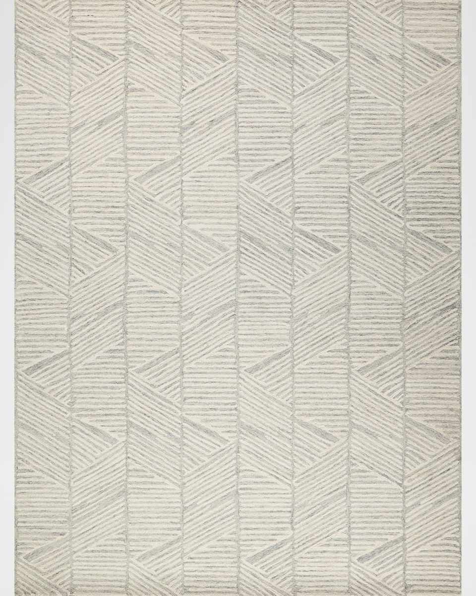 Kascata Hand-Tufted Silver/Ivory Rug, 10' x 14'